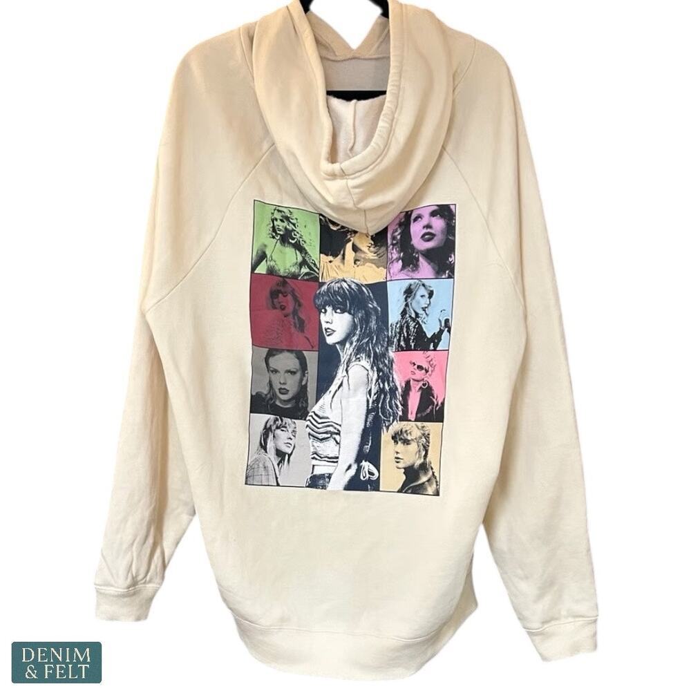 Taylor Swift The Eras Tour Beige Hoodie Medium Official Concert Merch NEW!! - Picture 2 of 14